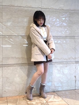 「池袋ルミネ」｜「アイテム（ブーツ）」を使った、マジェスティックレゴンルミネ池袋店スタッフさん（レディース・147cm）の冬コーディネート