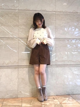 「池袋ルミネ」｜「アイテム（ブーツ）」を使った、マジェスティックレゴンルミネ池袋店スタッフさん（レディース・147cm）の冬コーディネート