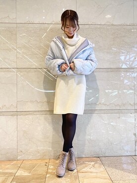 「池袋ルミネ」｜「アイテム（ブーツ）」を使った、マジェスティックレゴンルミネ池袋店スタッフさん（レディース・163cm）の冬コーディネート