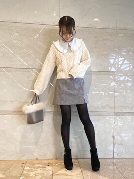 「池袋ルミネ」｜「アイテム（ブーツ）」を使った、マジェスティックレゴンルミネ池袋店スタッフさん（レディース・155cm）の冬コーディネート