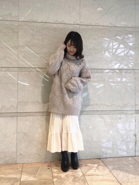 「池袋ルミネ」｜「アイテム（ブーツ）」を使った、マジェスティックレゴンルミネ池袋店スタッフさん（レディース・147cm）の冬コーディネート