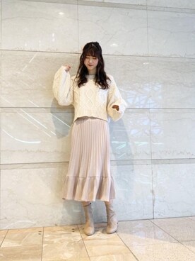 「池袋ルミネ」｜「アイテム（ブーツ）」を使った、マジェスティックレゴンルミネ池袋店スタッフさん（レディース・162cm）の冬コーディネート