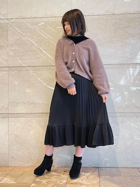 「池袋ルミネ」｜「アイテム（ブーツ）」を使った、マジェスティックレゴンルミネ池袋店スタッフさん（レディース・158cm）の冬コーディネート