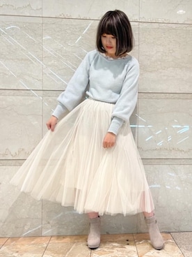 「池袋ルミネ」｜「アイテム（ブーツ）」を使った、マジェスティックレゴンルミネ池袋店スタッフさん（レディース・158cm）の冬コーディネート