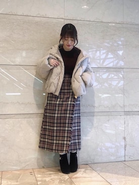 「池袋ルミネ」｜「アイテム（ブーツ）」を使った、マジェスティックレゴンルミネ池袋店スタッフさん（レディース・147cm）の冬コーディネート