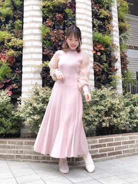 「池袋ルミネ」｜「アイテム（ブーツ）」を使った、マジェスティックレゴンルミネ池袋店スタッフさん（レディース・147cm）の冬コーディネート