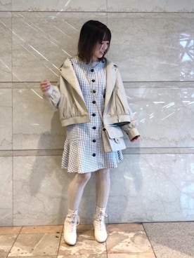 「池袋ルミネ」｜「アイテム（ブーツ）」を使った、マジェスティックレゴンルミネ池袋店スタッフさん（レディース・147cm）の冬コーディネート