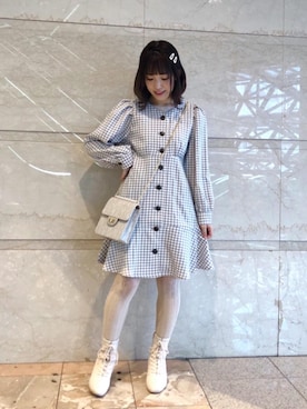 「池袋ルミネ」｜「アイテム（ブーツ）」を使った、マジェスティックレゴンルミネ池袋店スタッフさん（レディース・147cm）の冬コーディネート