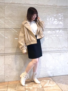 「池袋ルミネ」｜「アイテム（ブーツ）」を使った、マジェスティックレゴンルミネ池袋店スタッフさん（レディース・147cm）の冬コーディネート