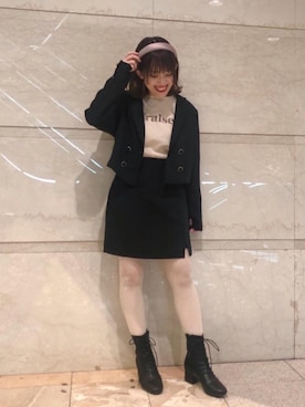 「池袋ルミネ」｜「アイテム（ブーツ）」を使った、マジェスティックレゴンルミネ池袋店スタッフさん（レディース・147cm）の冬コーディネート