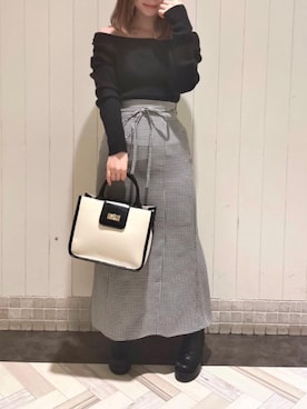 「池袋ルミネ」｜「アイテム（ブーツ）」を使った、マジェスティックレゴンルミネ池袋店スタッフさん（レディース・150cm）の冬コーディネート