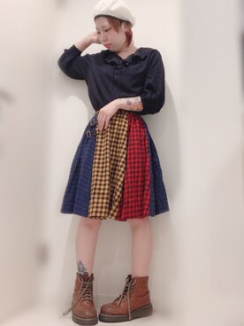 「平成最後のWEARISTAセンバツ」｜「アイテム（ハンチング/ベレー帽）」を使った、ちゃすこさん（レディース・153cm）の春コーディネート
