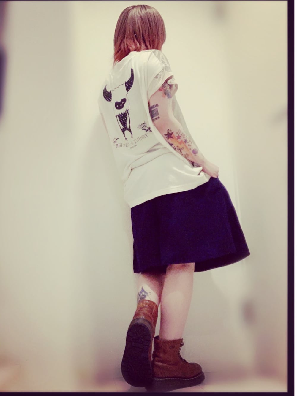 「大人トレンドカジュアル、秋のカフェオレコーデ、おしゃれさんと繋がりたい、低身長、個性派、tattoo、夏コーデ、プチプラ」｜「RBTのアイテム（Tシャツ/カットソー、ホワイト系）」を使った、ちゃすこさん（レディース・153cm）の秋コーディネートの1枚目の写真