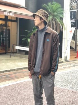 「C.E（シーイー）のアイテム（ハット）」を使った、st.shoさん（メンズ・178cm）の秋コーディネート