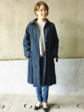 「LBC（エルビーシー）のアイテム（デニムジャケット）」を使った、LBC STAFFさん（レディース・158cm）の春コーディネート