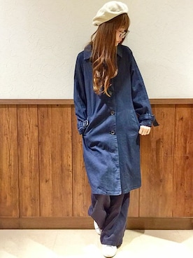 「LBC（エルビーシー）のアイテム（デニムジャケット）」を使った、LBC STAFFさん（レディース・158cm）の春コーディネート