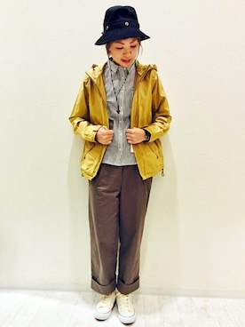 「LBC（エルビーシー）のアイテム（マウンテンパーカー）」を使った、LBC STAFFさん（レディース・158cm）の春コーディネート