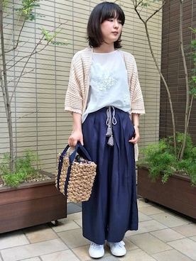 「SPERGA（スペルガ）のアイテム（シューズ）」を使った、LBC STAFFさん（レディース・158cm）の春コーディネート