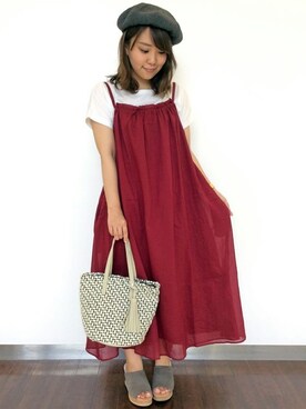 「セットアイテム」｜「アイテム（ハンチング/ベレー帽）」を使った、LBC STAFFさん（レディース・158cm）の秋コーディネート