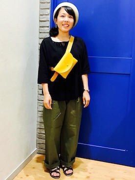「LBC（エルビーシー）のアイテム（帽子）」を使った、LBC STAFFさん（レディース・158cm）の夏コーディネート