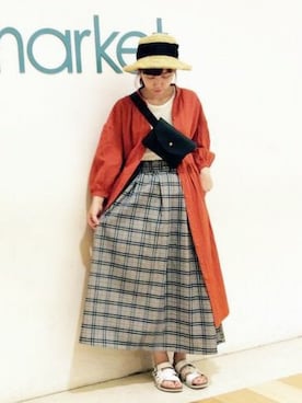 「LBC（エルビーシー）のアイテム（帽子）」を使った、LBC STAFFさん（レディース・158cm）の夏コーディネート