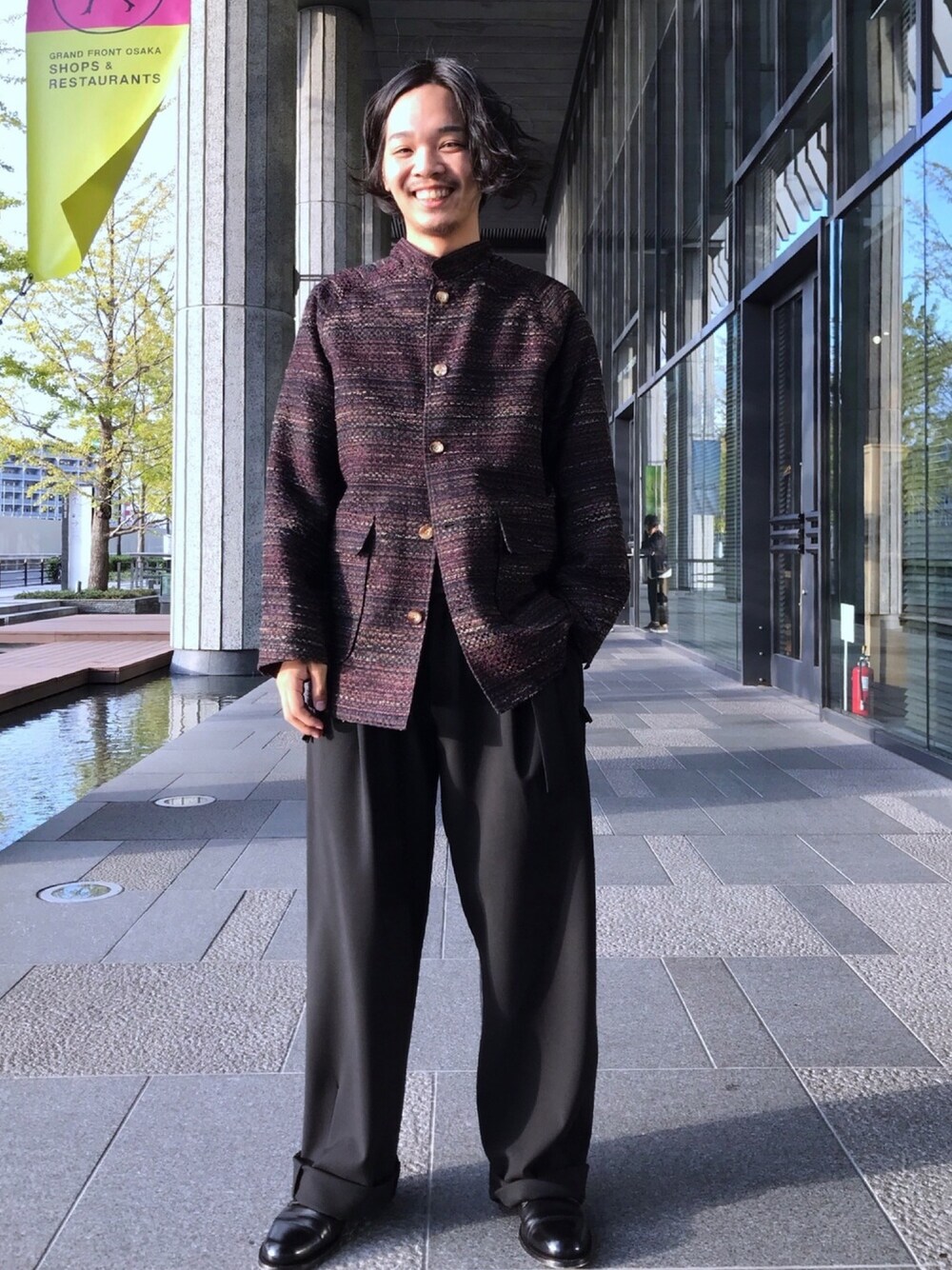 「NEZU YOHINTEN、MAISON FLANEUR、johnbull、Johnbull Private labo、Dressages Johnbull Private labo、ジョンブル、ジョンブル　プライベート　ラボ(Johnbull Private labo)、秋のコーデ、シンプル、モード」｜「NEZU YOHINTENのアイテム（ブルゾン、ブラック系）」を使った、Benshoさん（メンズ・178cm）の秋コーディネートの1枚目の写真