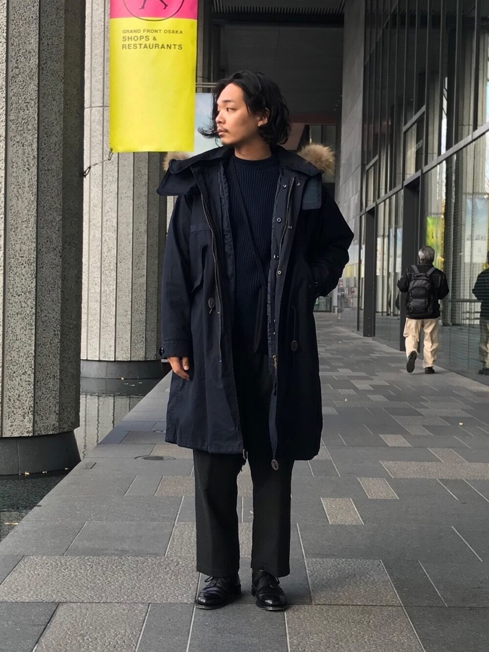 「johnbull、FRISUR、forme d'expression、rdv o globe、grenson、Johnbull Private labo、Dressages Johnbull Private labo、ジョンブル、ジョンブル　プライベート　ラボ(Johnbull Private labo)、シンプル」｜「Johnbull Private laboのアイテム（モッズコート、ブルー系）」を使った、Benshoさん（メンズ・178cm）の秋コーディネートの1枚目の写真
