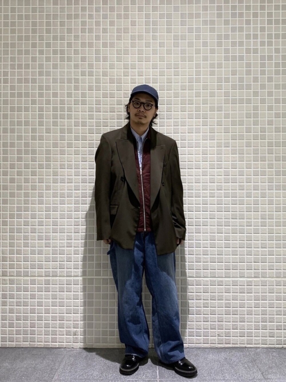 「Marvine Pontiak Shirt Makers、HED MAYNER、MARNI、SEEALL、johnbull、Johnbull Private labo、Dressages Johnbull Private labo、ジョンブル、ジョンブル　プライベート　ラボ(Johnbull Private labo)、冬」｜「HED MAYNERのアイテム（ジャケット/アウター、グリーン系）」を使った、Benshoさん（メンズ・177cm）の冬コーディネートの1枚目の写真