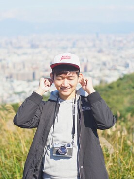 「Filter017（フィルターゼロイチナナ）のアイテム（帽子）」を使った、Helioさん（メンズ・170cm）の春コーディネート