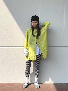 「CIAOPANIC（チャオパニック）のアイテム（帽子）」を使った、きんたさん（レディース・159cm）の春コーディネート