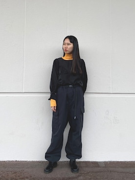 「WILD THINGS（ワイルドシングス）のアイテム（パンツ）」を使った、きんたさん（レディース・159cm）の春コーディネート