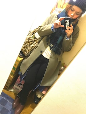 「テーラードコート」｜「アイテム（その他アウター）」を使った、めぐきちさん（レディース・164cm）の冬コーディネート
