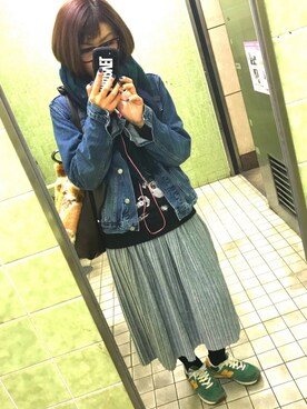 「トイレから失礼しやす」｜「アイテム（デニムジャケット）」を使った、めぐきちさん（レディース・164cm）の秋コーディネート