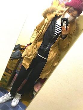 「WEAR昭和部」｜「アイテム（モッズコート）」を使った、めぐきちさん（レディース・164cm）の冬コーディネート