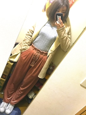 「coca（coca）（コカ）のアイテム（ムートンコート）」を使った、めぐきちさん（レディース・164cm）の春コーディネート