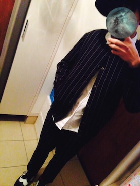 「ハットコーデ」｜「アイテム（ブルゾン）」を使った、ゆ  んさん（メンズ・170cm）の冬コーディネート