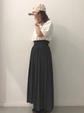 「14+（イチヨンプラス）のアイテム」を使った、14+ イオンモール木更津店 スタッフさん（レディース・153cm）の夏コーディネート