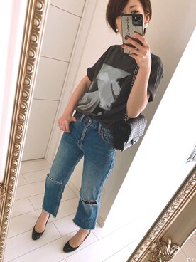 「Mila Owen（ミラオーウェン）のアイテム（デニムパンツ、ブルー系）」を使った、mmaassaaeeeさん（レディース）の春コーディネート