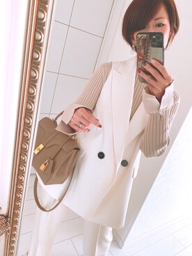 「ZARA（ザラ）のアイテム（ベスト、ホワイト系）」を使った、mmaassaaeeeさん（レディース）の春コーディネート