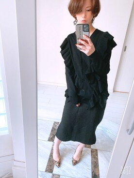 「birthdaybushのアイテム（カーディガン/ボレロ、ブラック系）」を使った、mmaassaaeeeさん（レディース）の春コーディネート