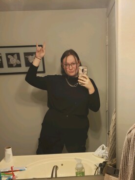 「Target（ターゲット）のアイテム（パンツ）」を使った、Amandaさん（レディース・163cm）の冬コーディネート