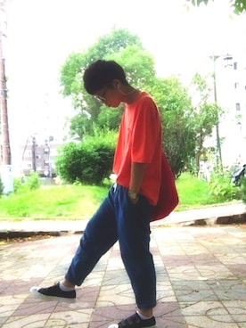 「TACS（タックス）のアイテム」を使った、あたやさん（メンズ・170cm）の夏コーディネート