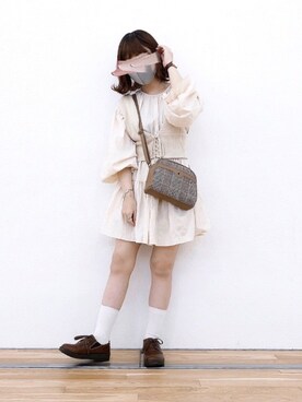 「消えそうな色コーデ」｜「アイテム（チュニック）」を使った、harunaさん（レディース・153cm）の秋コーディネート