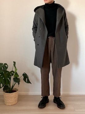「フードコート」｜「アイテム（その他アウター）」を使った、Akiさん（メンズ・175cm）の冬コーディネート