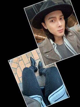「YSL（ワイエスエル）のアイテム（ブーツ）」を使った、Xzyさん（メンズ・179cm）の冬コーディネート