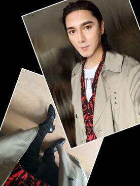 「ALLSAINTS（オールセインツ）のアイテム（トレンチコート）」を使った、Xzyさん（メンズ・179cm）の春コーディネート