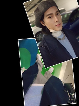 「アイテム（スウェットパンツ、シルバー系）」を使った、Xzyさん（メンズ・179cm）の冬コーディネート