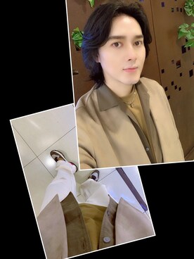 「ZARA（ザラ）のアイテム（ノーカラージャケット）」を使った、Xzyさん（メンズ・179cm）の春コーディネート