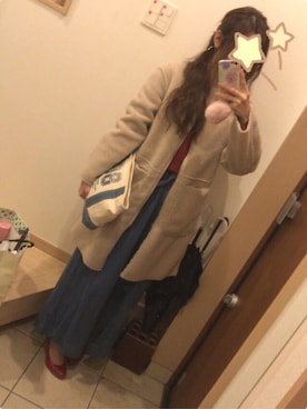 「ROPE' PICNIC（ロペピクニック）のアイテム（ムートンコート）」を使った、こたつんさん（レディース・158cm）の冬コーディネート