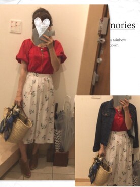 「バルーンスリーブ」｜こたつんさん（レディース・158cm）の夏コーディネート